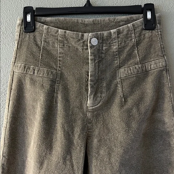 NWOT La Miel Corduroy Olive Green Wide Leg Pants Size Small - Picture 3 of 8